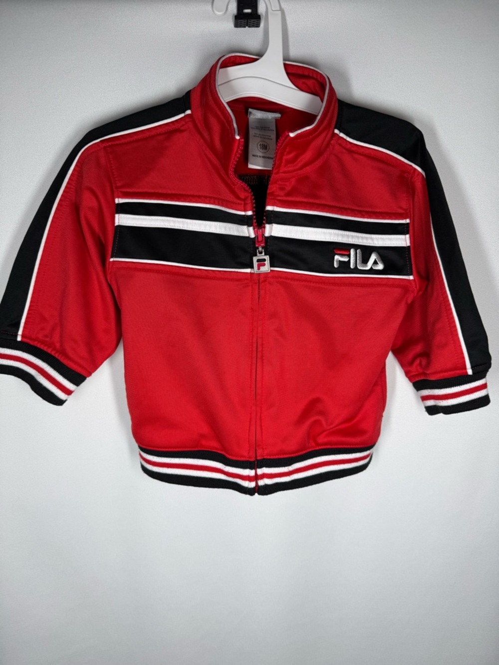 ❤️3/$30 Vintage 90s FILA Toddler Track Jacket – Red/Black/White – Size 18M